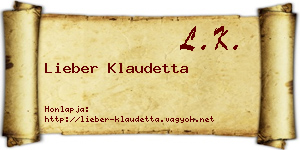 Lieber Klaudetta névjegykártya
